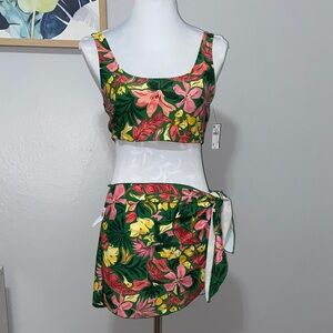 Old Navy floral tank bikini top and sarong